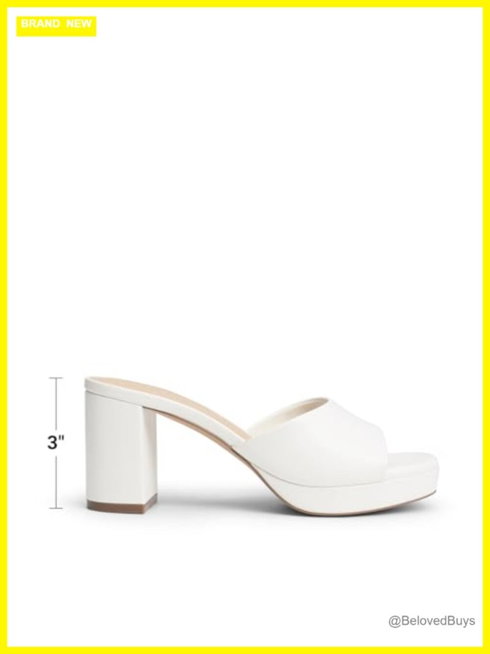 Women's Faux Leather Platform Block Heel Mule Sandals Slip On Square Toe Summer - Picture 3 of 6